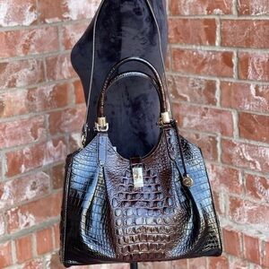 Brahmin Melbourne Celia cocoa satchel bag
